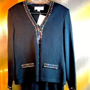 Vintage St John knitwear evening pant suit by Mare Gray.‎ Size 6. 38” bust. B1